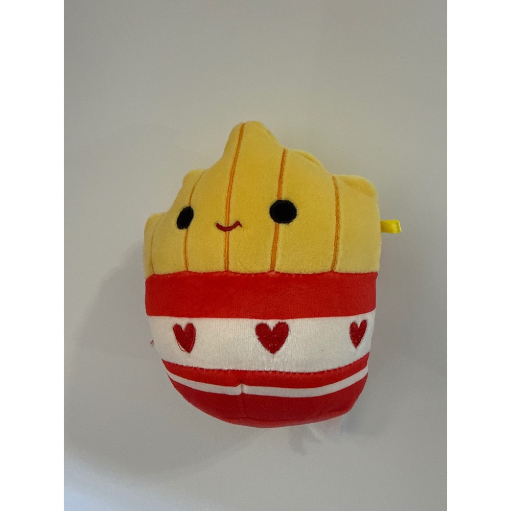 Squishmallows Floyd French Fries Valentine Heart Plush 5 Inch Yellow Red Striped